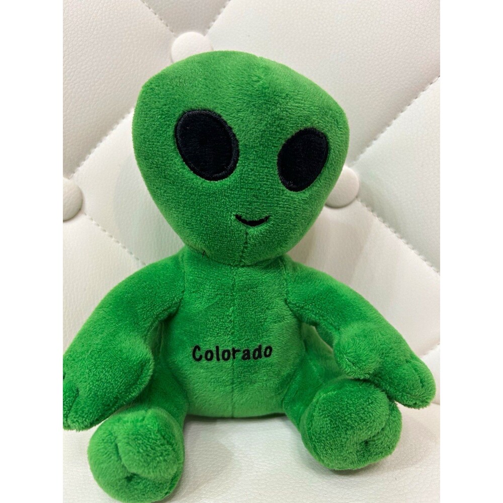 DolliBu Green Alien Plush Stuffed Animal, Washable, Small, 2024 Colorado